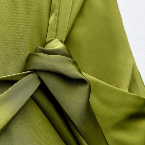 ZARA - Satin Effect Asymmetric Dress - Picture 4 of 6